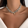 Jewelry Alloy Heart Geometric Clavicle Chain Electroplating Light Luxury Style