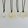 Jewelry Alloy Heart Geometric Hollow Pendant Necklace Women's Wax Rope Electroplating