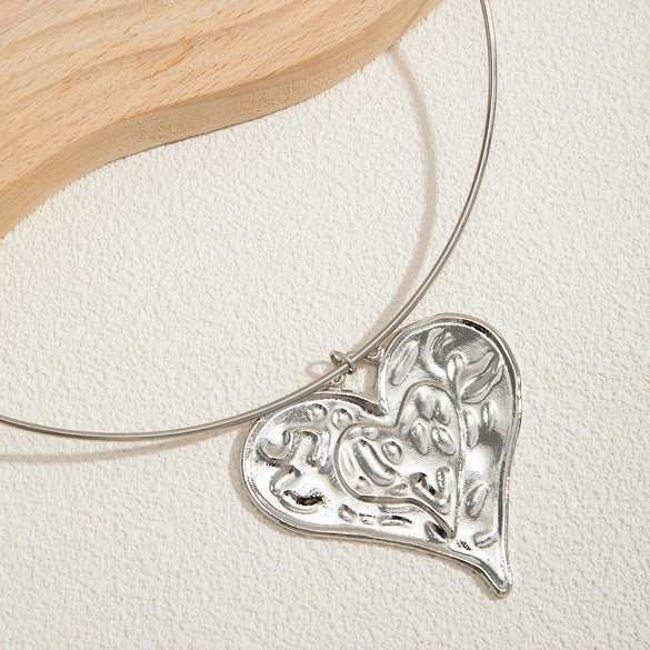 Jewelry Alloy Heart Geometric Pendant Collar Necklace For Women