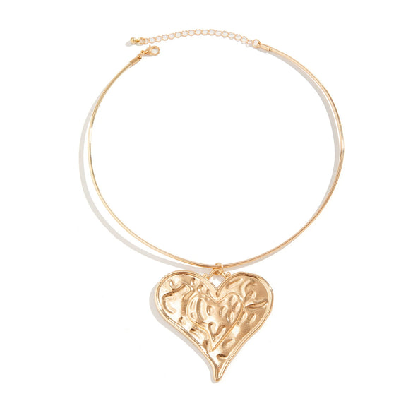 Jewelry Alloy Heart Geometric Pendant Collar Necklace For Women