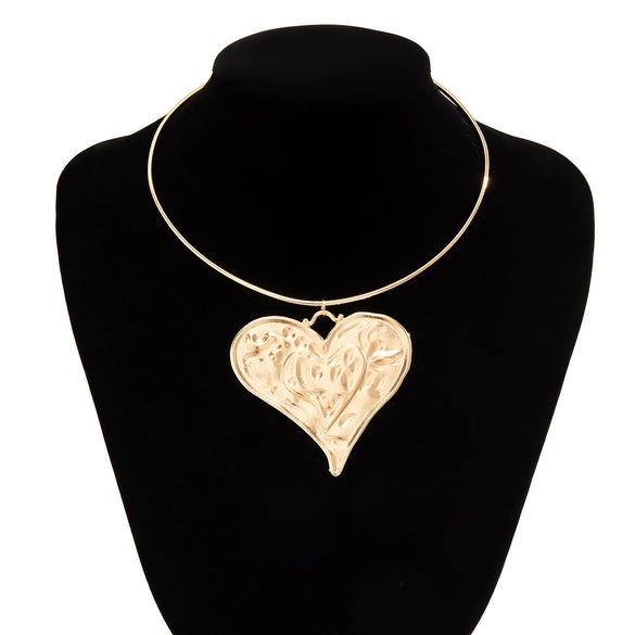 Jewelry Alloy Heart Geometric Pendant Collar Necklace For Women