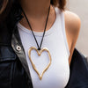 Jewelry Alloy Heart Geometric Pendant Necklace Electroplated Wax Line For Women
