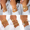Jewelry Alloy Heart Rhinestone Beaded Bracelet Retro Light Luxury Style Electroplating