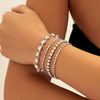Jewelry Alloy Heart Rhinestone Beaded Bracelet Retro Light Luxury Style Electroplating