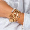 Jewelry Alloy Heart Rhinestone Beaded Bracelet Retro Light Luxury Style Electroplating