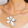 Jewelry Alloy Heart Shape Flower Hollow Retro Exaggerated Women's Short Necklace Collar