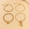 Jewelry Alloy Heart Shape Pendant Bracelet Hip Hop Punk Metal Style Electroplated