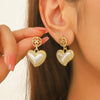 Jewelry Alloy Heart Shaped Exaggerated Baroque Pearl Women's Earrings