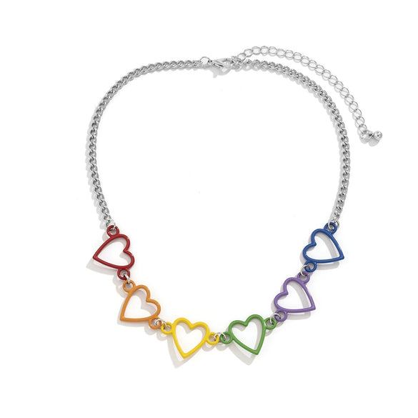 Jewelry Alloy Heart Shaped Geometric Handmade Electroplated Men's Necklace