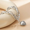 Jewelry Alloy Heart Shaped Pendant Cross Chain Necklace With Geometric Pattern And Electroplating Treatment For Women