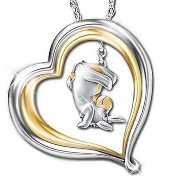 Jewelry Alloy Heartshaped Geometric Blue Purple Crystal Electroplated Clavicle Chain