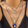 Jewelry Alloy Heartshaped Geometric Multilayer Tassel Pendant Necklace Electroplated