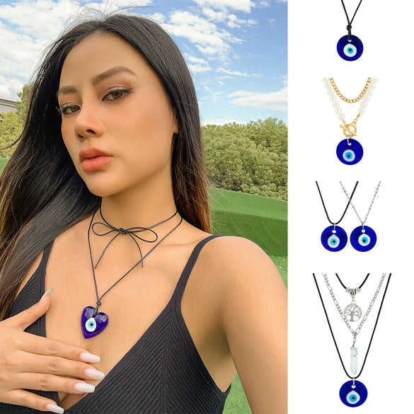 Jewelry Alloy Heartshaped Geometric Multilayer Tassel Pendant Necklace Electroplated