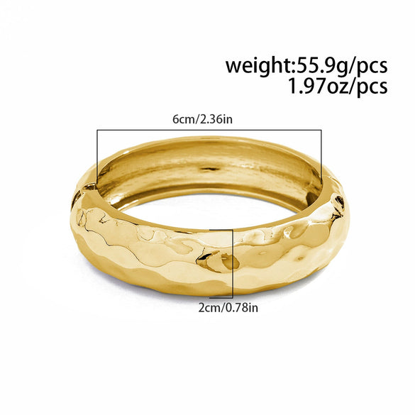 Jewelry Alloy Highend Irregular Round Spring Bracelet With Electroplating