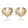 Jewelry Alloy Hiphop Punk Round Bamboo Electroplated Heart Shape Stud Earrings For Women