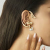 Jewelry Alloy Imitation Pearl Angel Mermaid Ear Clip Ins Style Electroplating