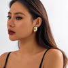 Jewelry Alloy Imitation Pearl Big Flower Geometric Diamond Earrings For Women