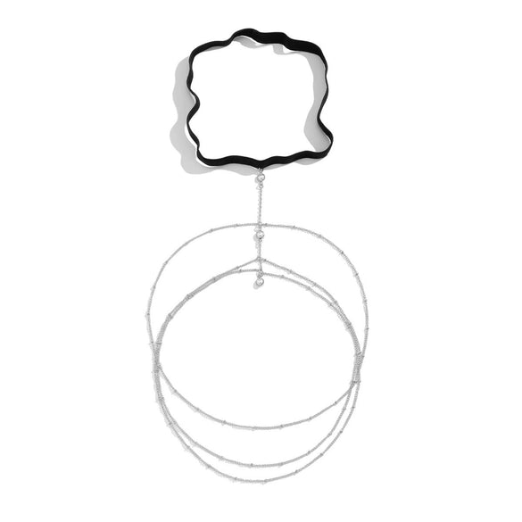 Jewelry Alloy Imitation Pearl Body Chain And Thigh Chain With Star Rhinestone Tassel Simple Sexy Style For Women