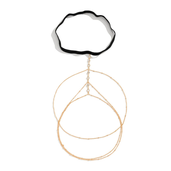 Jewelry Alloy Imitation Pearl Body Chain And Thigh Chain With Star Rhinestone Tassel Simple Sexy Style For Women