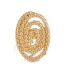Jewelry Alloy Imitation Pearl Geometric Corrugated Irregular Oval Winding Ring Electroplated For Women
