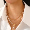 Jewelry Alloy Imitation Pearl Geometric Love Cross Butterfly Necklace For Women