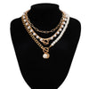 Jewelry Alloy Imitation Pearl Geometric Love Cross Butterfly Necklace For Women