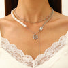 Jewelry Alloy Imitation Pearl Geometric Love Cross Butterfly Necklace For Women