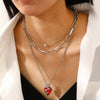 Jewelry Alloy Imitation Pearl Geometric Love Cross Butterfly Necklace For Women