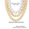 Jewelry Alloy Imitation Pearl Multilayer Clavicle Chain Water Drop Necklace Geometric Style Electroplating