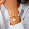 Jewelry Alloy Imitation Pearl Retro Geometric Electroplated Bracelet Set For Women