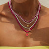Jewelry Alloy Imitation Pearl Shell Ball Chain Multilayer Necklace With Animal Zodiac Pattern Electroplated For Women