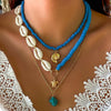Jewelry Alloy Imitation Pearl Shell Ball Chain Multilayer Necklace With Animal Zodiac Pattern Electroplated For Women