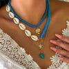 Jewelry Alloy Imitation Pearl Shell Ball Chain Multilayer Necklace With Animal Zodiac Pattern Electroplated For Women