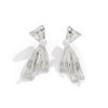 Jewelry Alloy Imitation Pearl Tassel Bow Tie Earrings Electroplated For Women Minimalist Style