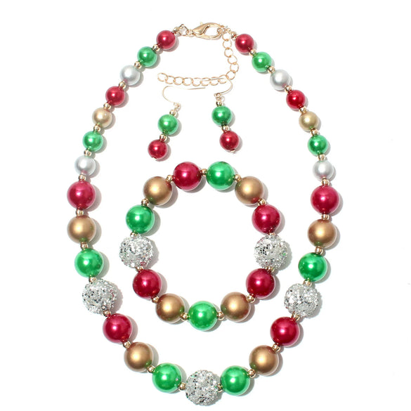 Jewelry Alloy Imitation Pearls Geometric Electroplating Threepiece Set For Women