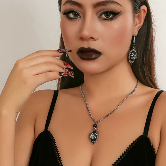 Jewelry Alloy Iron Chain Animal Zodiac Gothic Vintage Spider Pendant Electroplating Necklace For Women