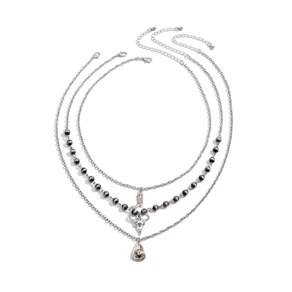 Jewelry Alloy Iron Chain Geometric Irregular Electroplating Clavicle Necklace For Women