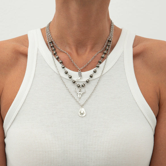 Jewelry Alloy Iron Chain Geometric Irregular Electroplating Clavicle Necklace For Women