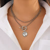Jewelry Alloy Iron Chain Geometric Pendant Ins Style Electroplating Women's Necklace