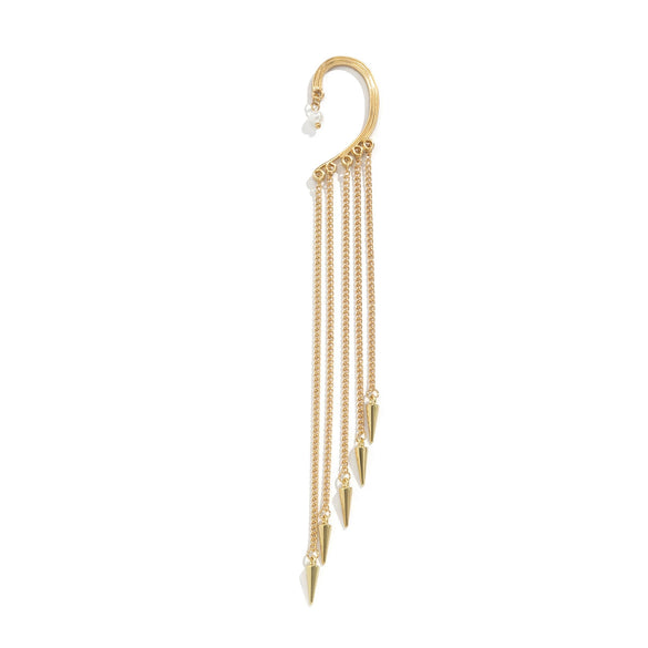 Jewelry Alloy Iron Chain Geometric Tassel Rivet Ear Clip