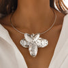 Jewelry Alloy Irregular Petal Clavicle Chain With Flower Design And Electroplating