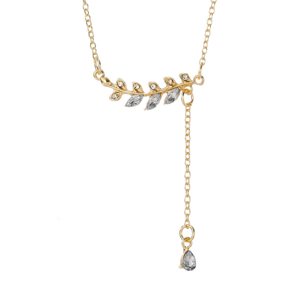 Jewelry Alloy Leaf Pendant O Chain Necklace Fashion Simple Women
