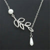 Jewelry Alloy Leaf Pendant Women's Necklace With Electroplating And O Word Chain