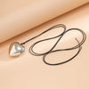 Jewelry Alloy Leather Wax Thread Flannel Handmade Heart Pendant Choker Necklace