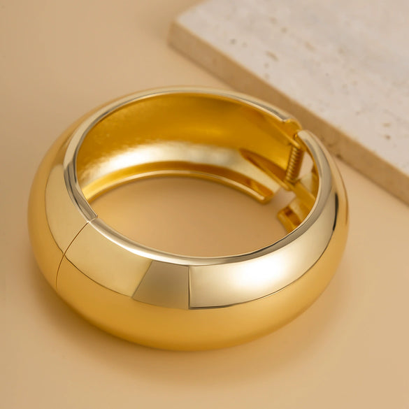 Jewelry Alloy Light Luxury Geometric Round Electroplated Spring Bracelet