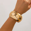 Jewelry Alloy Light Luxury Geometric Round Electroplated Spring Bracelet