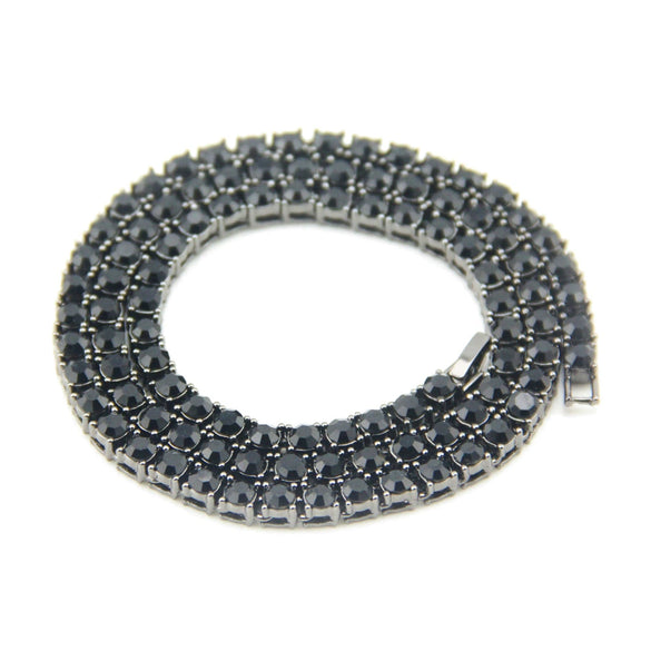 Jewelry Alloy Men's Diamondencrusted Geometric Box Chain Necklace Pendant
