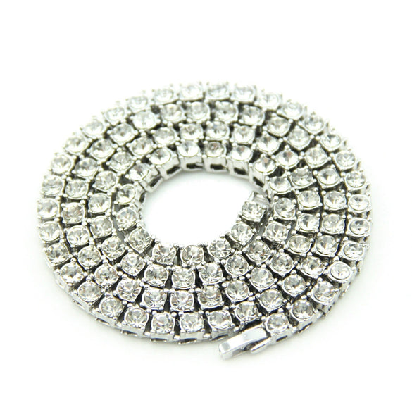 Jewelry Alloy Men's Diamondencrusted Geometric Box Chain Necklace Pendant