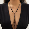 Jewelry Alloy Metal Geometric Open Heart Box Chain Electroplated Tassel Necklace For Women