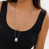 Jewelry Alloy Metal Geometric Teardrop Pendant Snake Bone Chain Electroplated Punk Necklace For Women